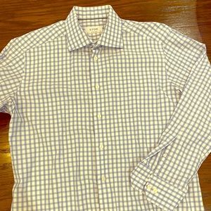 Eton blue checked contemporary fit 42/16.5